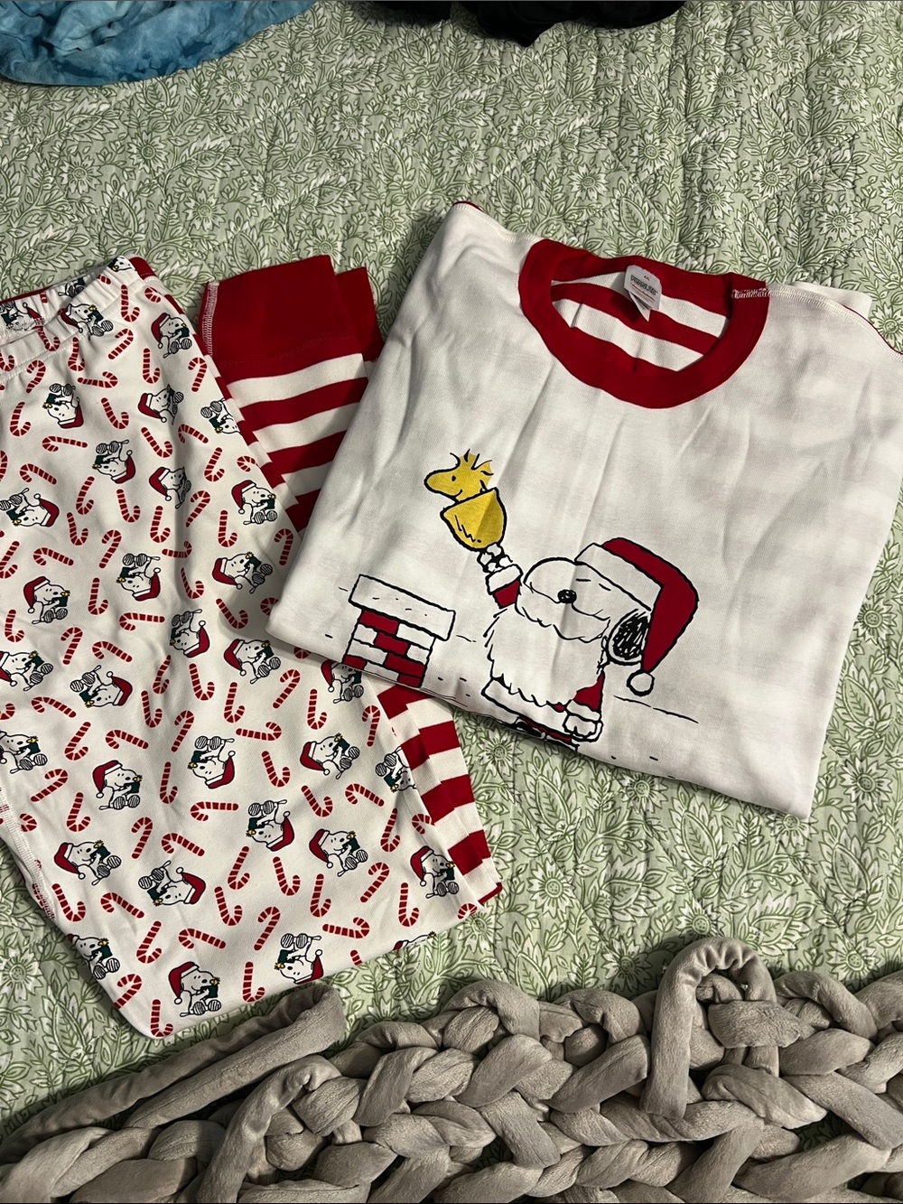 Men’s Snoopy Christmas Pajama Set - Red/White